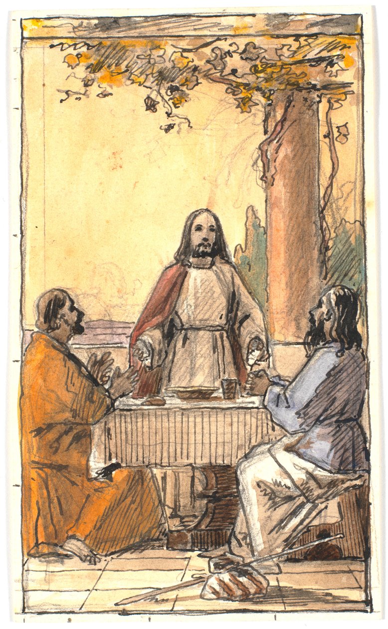 Kristus og de to disciple i Emmaus af Martinus Rørbye