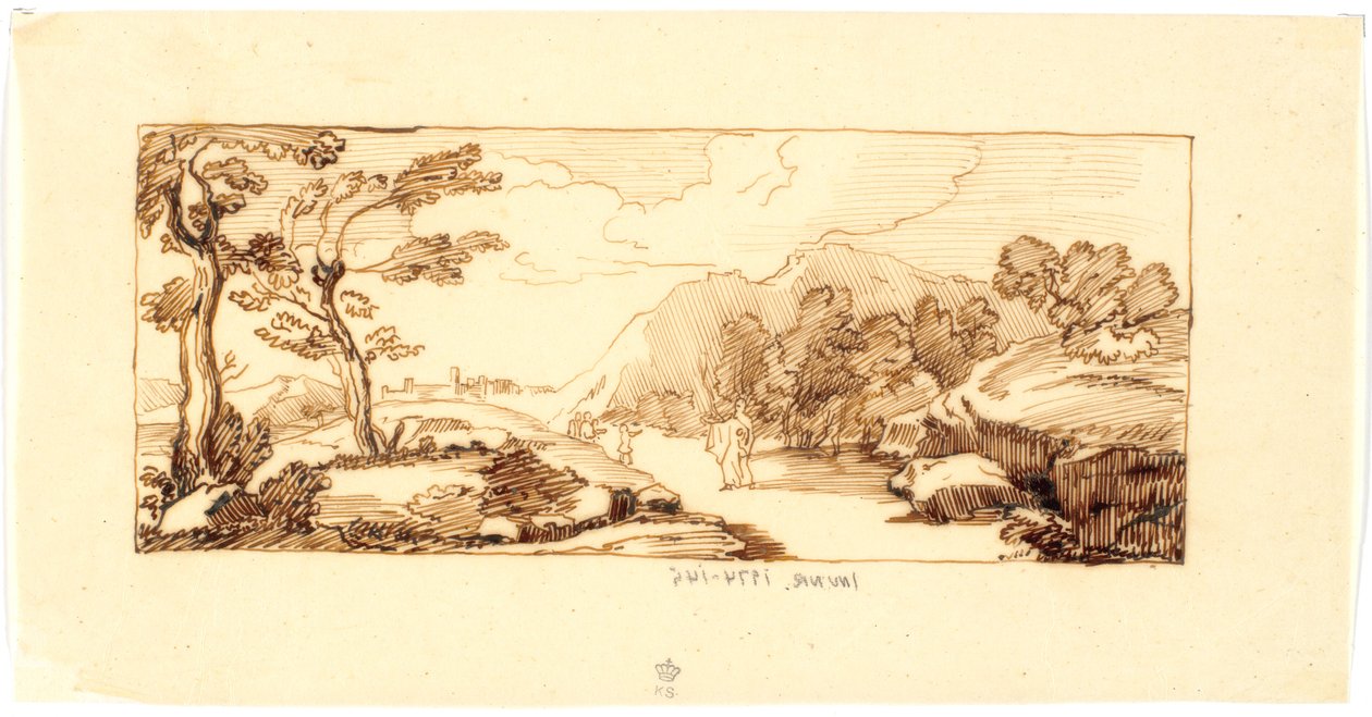 Landschaft mit biblischem Motiv af Martinus Rørbye