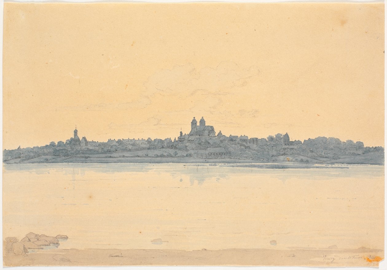 Viborg Seen from Asmild Klosterhave near Søndersø af Martinus Rørbye