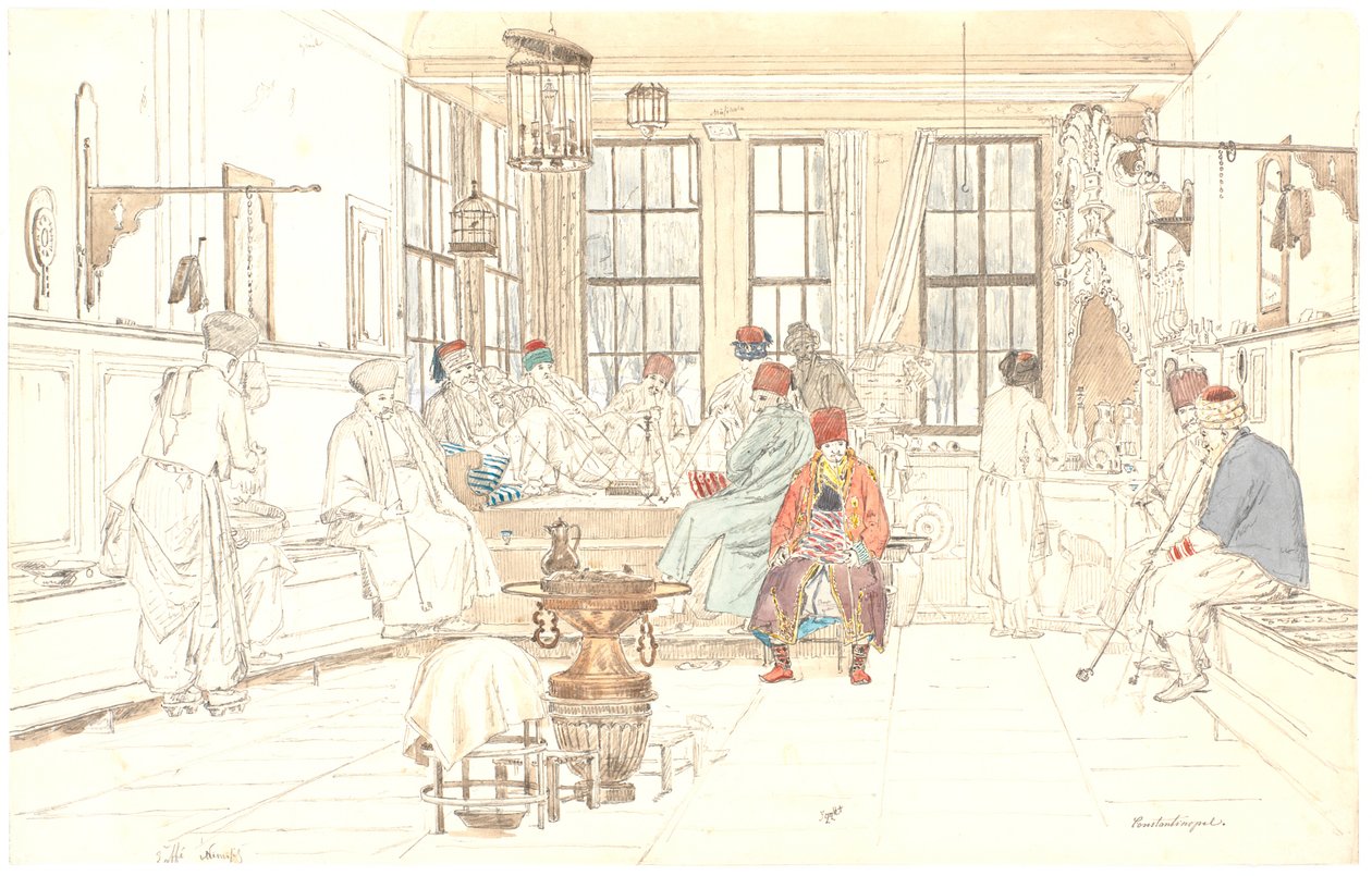 Det indre af en tyrkisk café af Martinus Rørbye