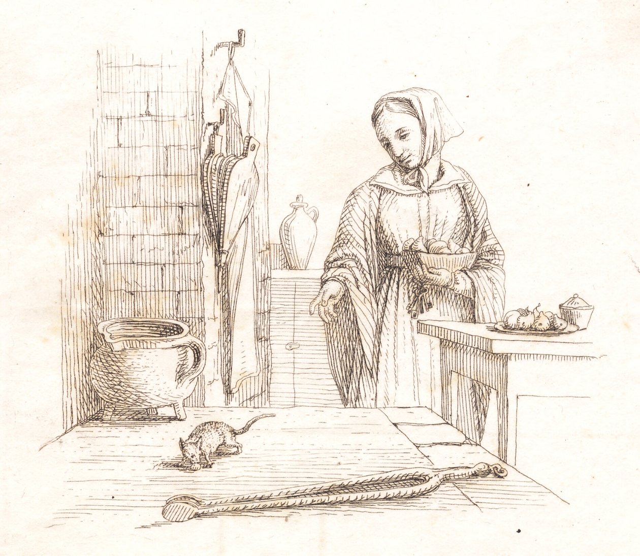 Illustration til "Halvhundrede Fabler for Børn" af Hey af Martinus Rørbye