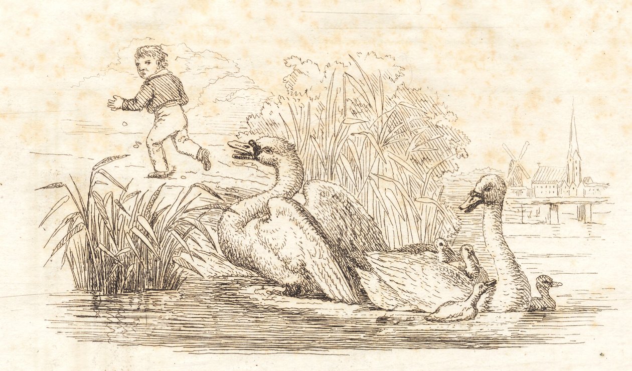 Illustration til "Halvhundrede Fabler for Børn" af Hey af Martinus Rørbye