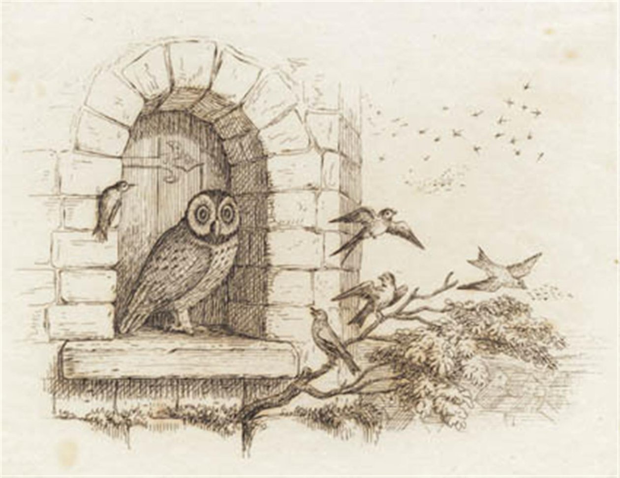 Illustration til "Halvhundrede Fabler for Børn" af Hey af Martinus Rørbye