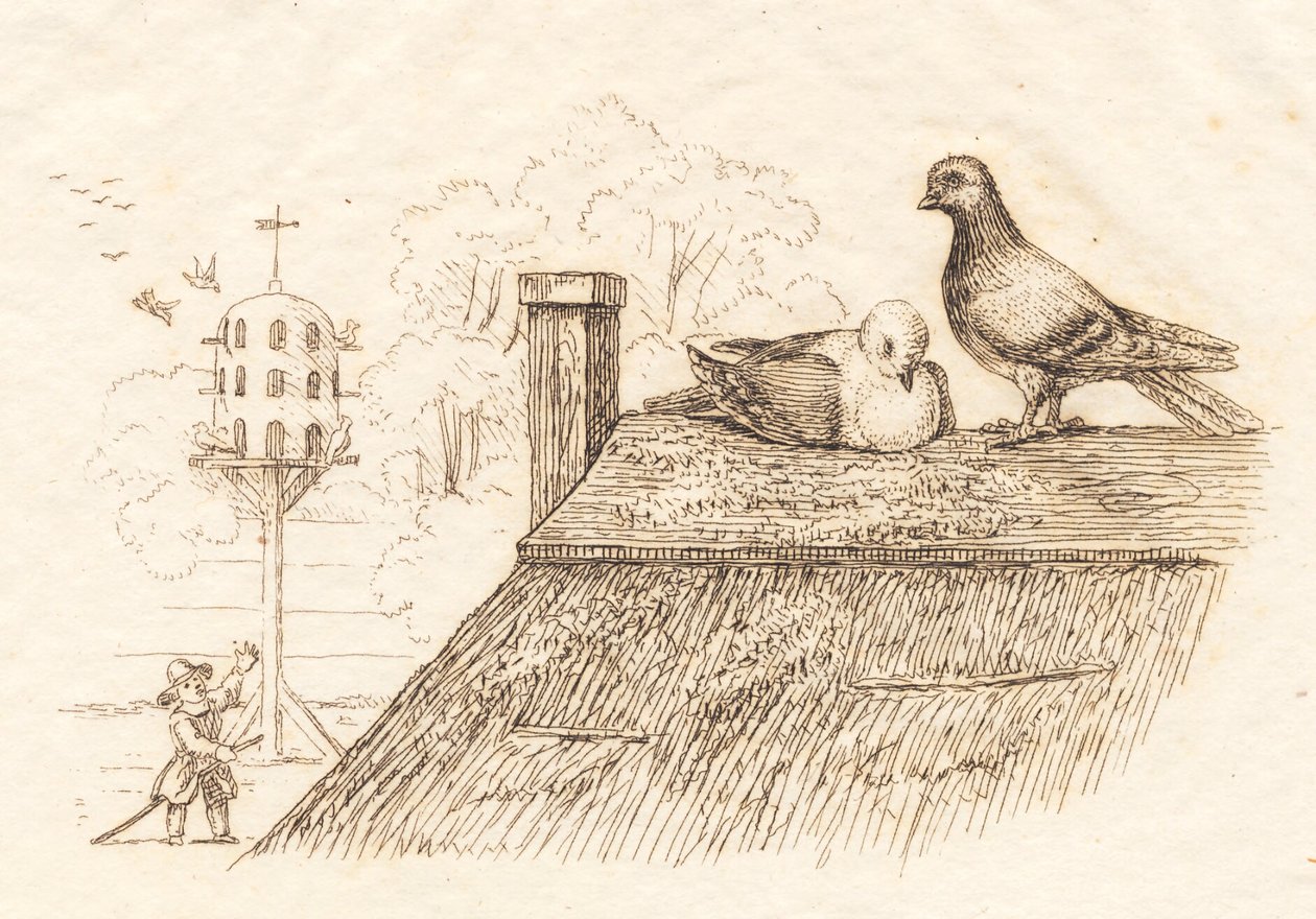 Illustration til "Halvhundrede Fabler for Børn" af Hey af Martinus Rørbye