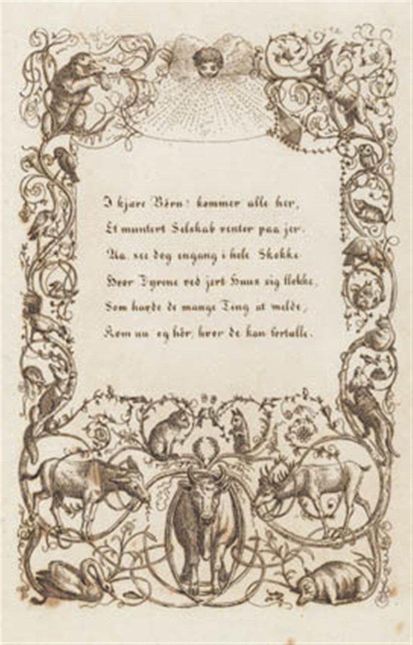 Illustration til "Halvhundrede Fabler for Børn" af Hey af Martinus Rørbye
