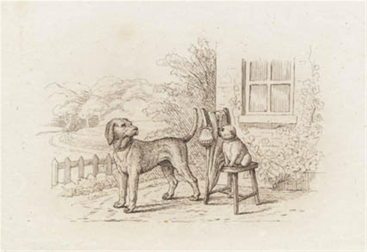 Illustration til "Halvhundrede Fabler for Børn" af Hey af Martinus Rørbye