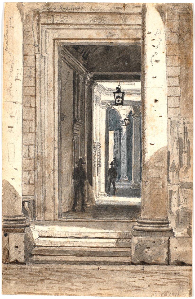 Palazzo Massimo alle Colonne. Rom 1835 af Martinus Rørbye