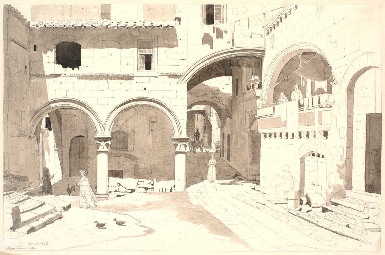 Piazza San Pellegrino af Martinus Rørbye