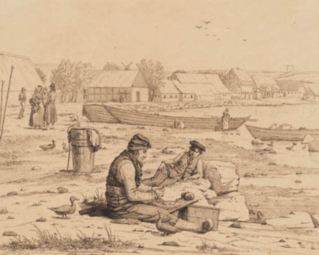 Strandgaden i Thisted. 1830 af Martinus Rørbye