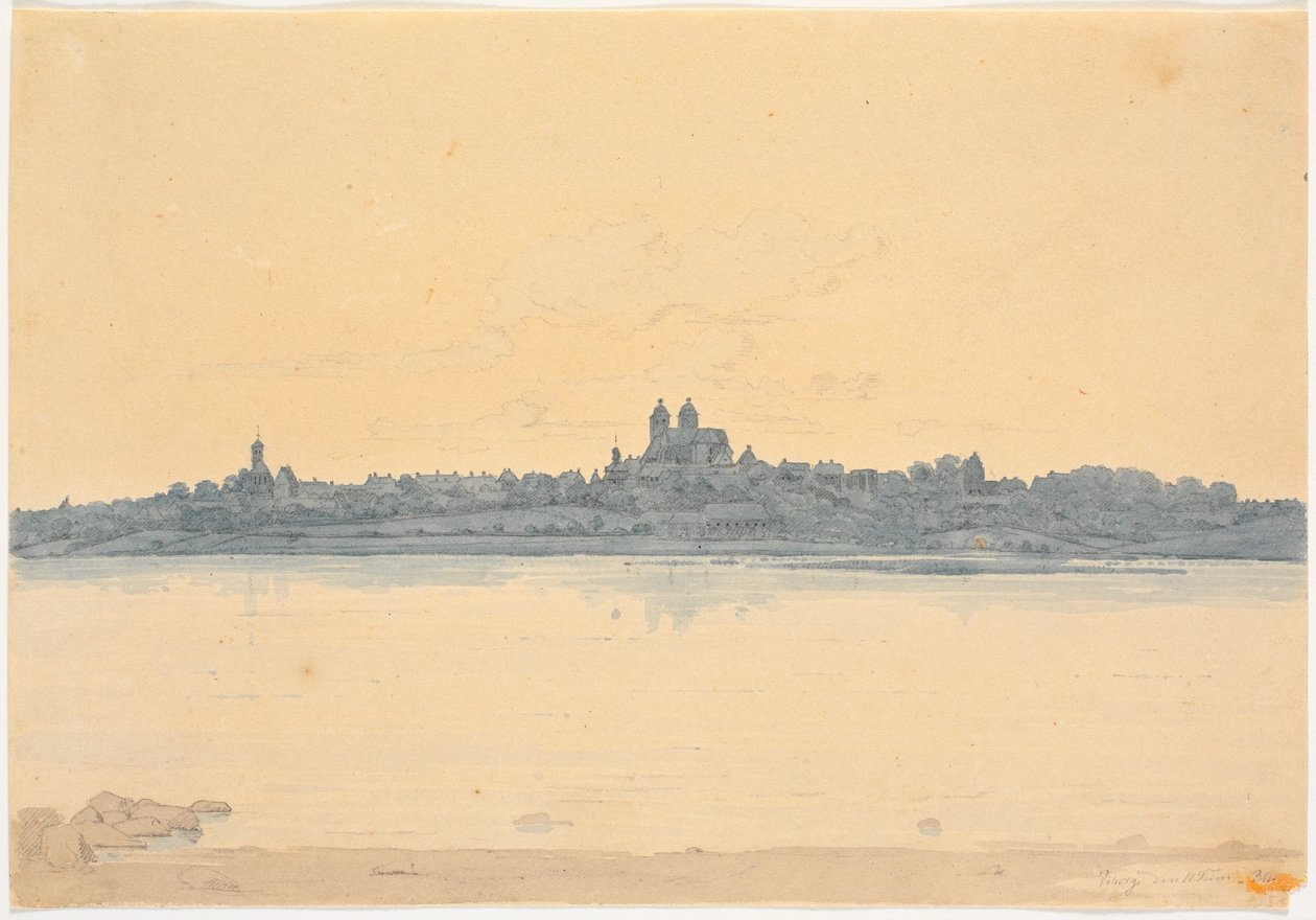 Viborg Seen from Asmild Klosterhave near Søndersø af Martinus Rørbye