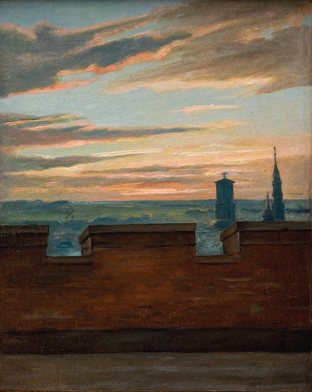 Udsigt over København ved solnedgang af Martinus Rørbye