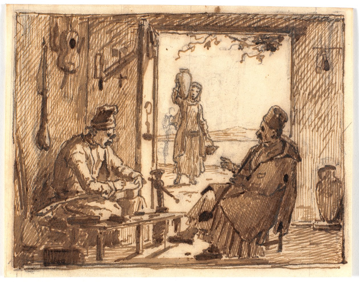 Værkstedsscene af Martinus Rørbye
