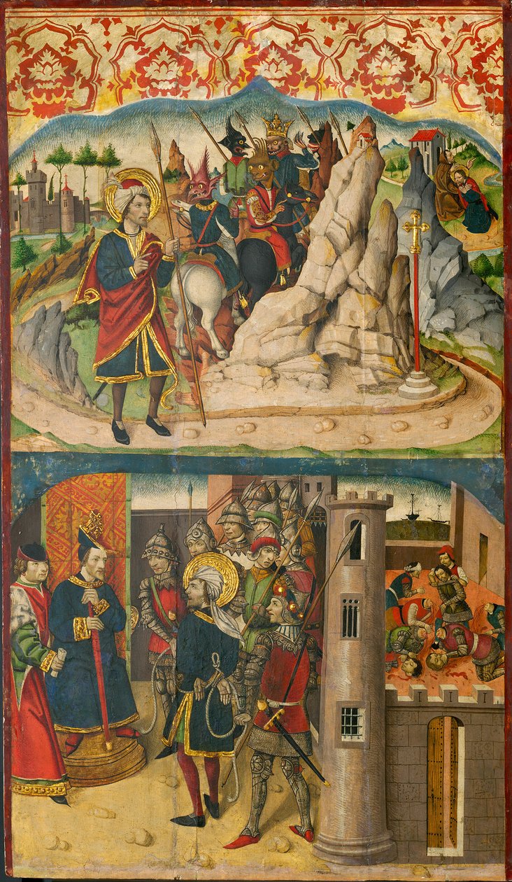 Sankt Christopher møder Satan, Sankt Christopher før kongen af Lykien, 148085. af Martín de Soria