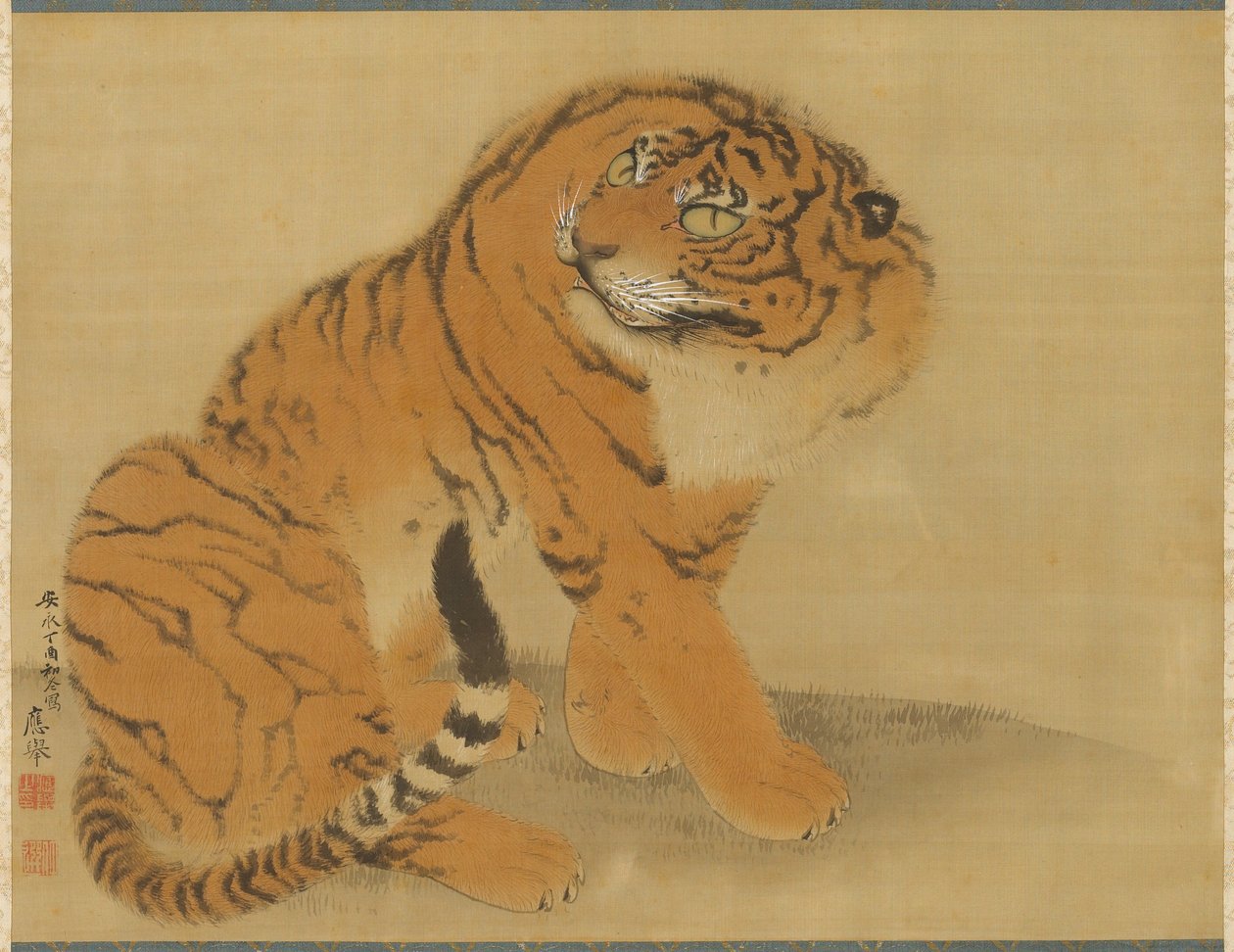 Siddende tiger af Maruyama Okyo