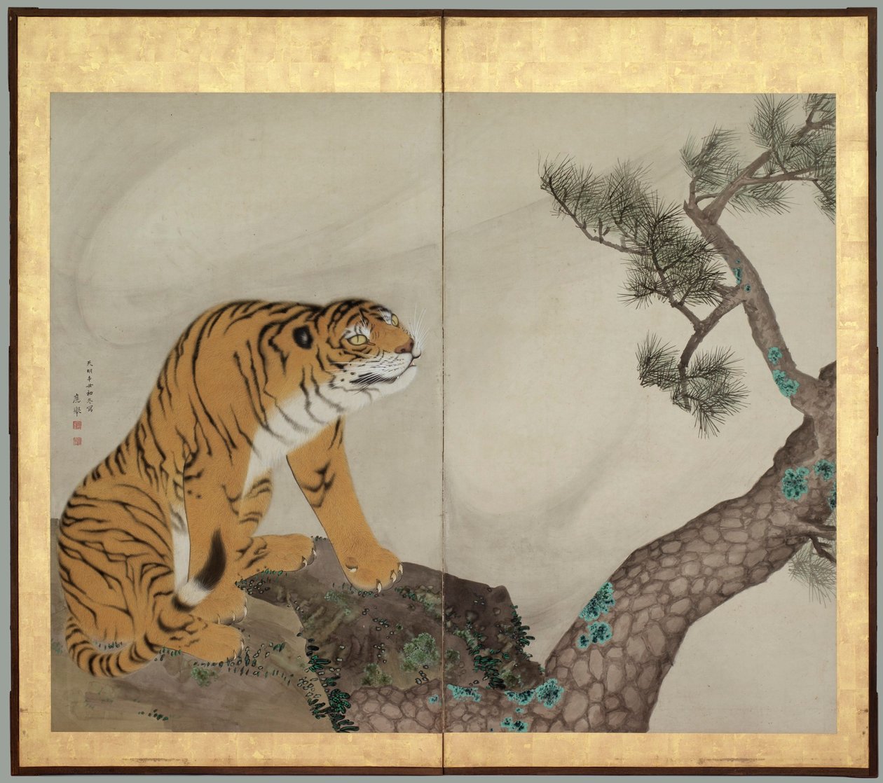 Tiger og drage: Tiger af Maruyama Okyo