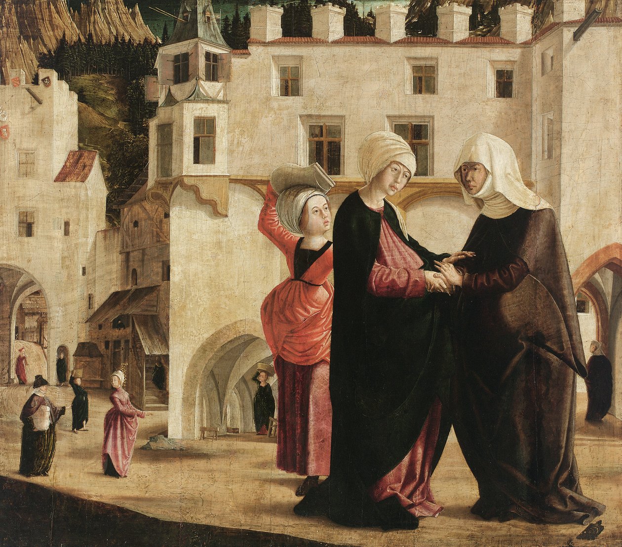 The Visitation, ca. 1502 (maleri på grantræ) af Marx Reichlich