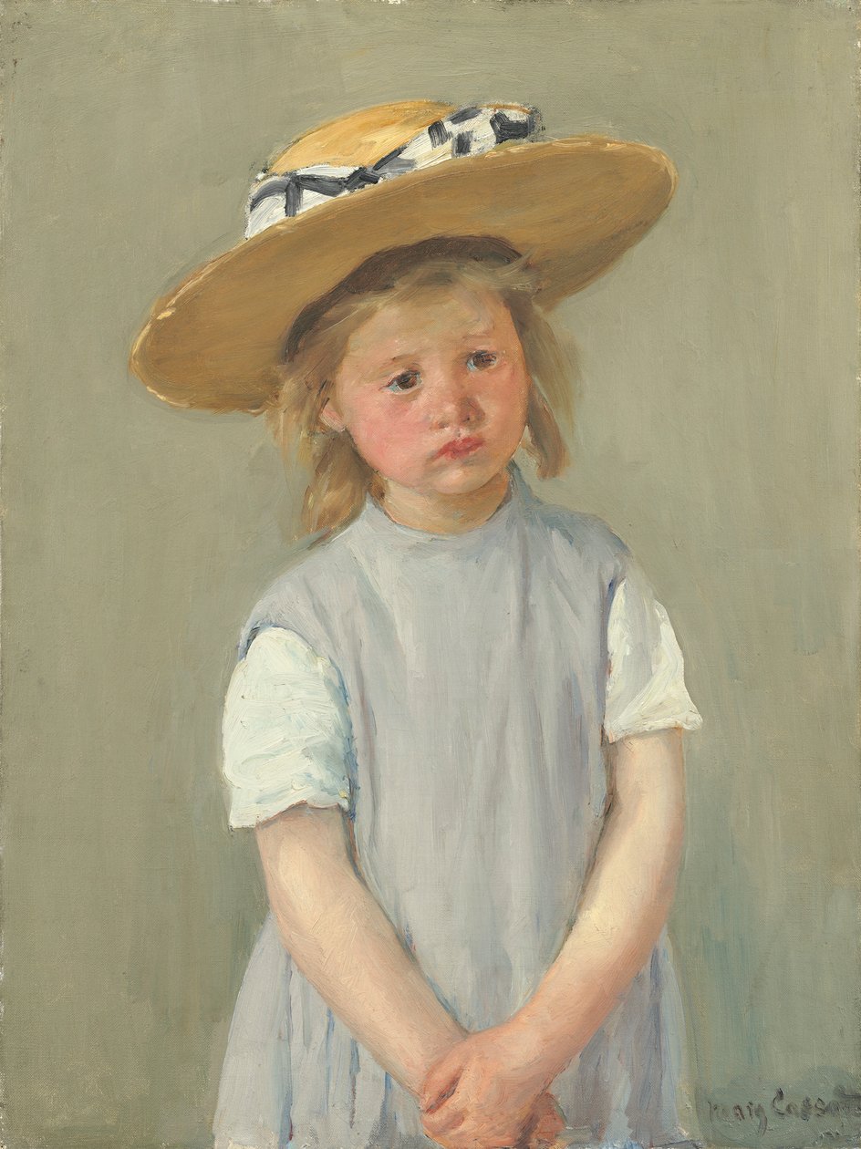 Barn i halmhat af Mary Cassatt