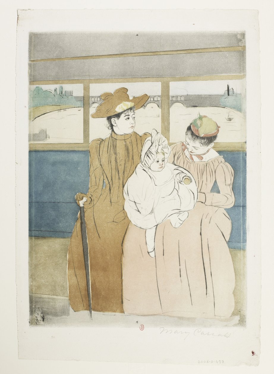 Med sporvogn af Mary Cassatt