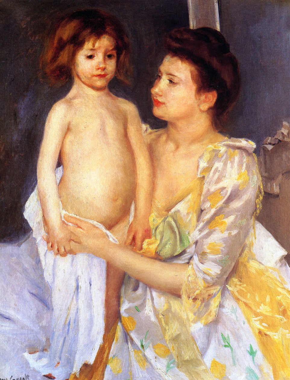 Jules bliver tørret af sin mor af Mary Cassatt