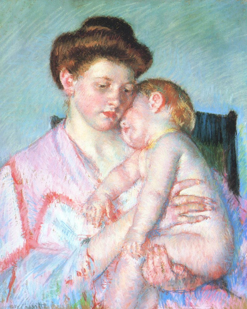 Søvnig baby af Mary Cassatt