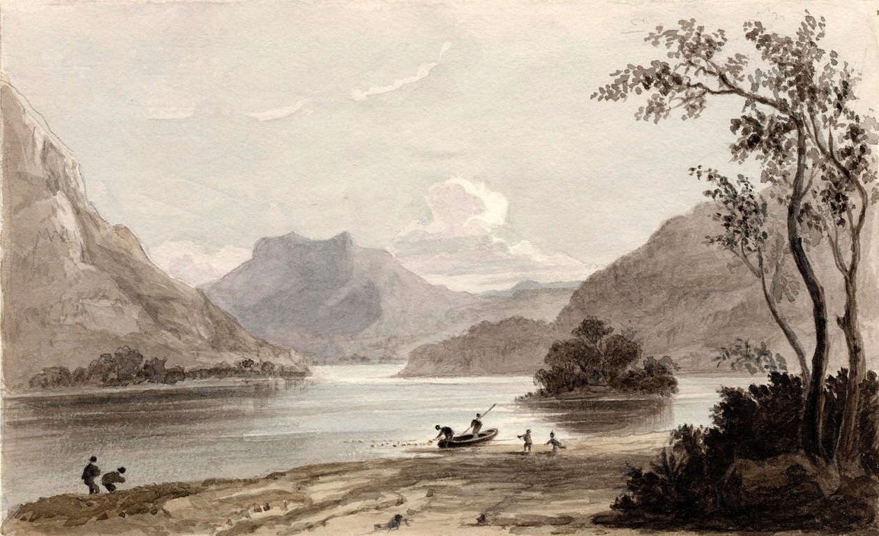Loch Erne, 1826-27 (blyant og wc på papir) af Mary Elizabeth Monck