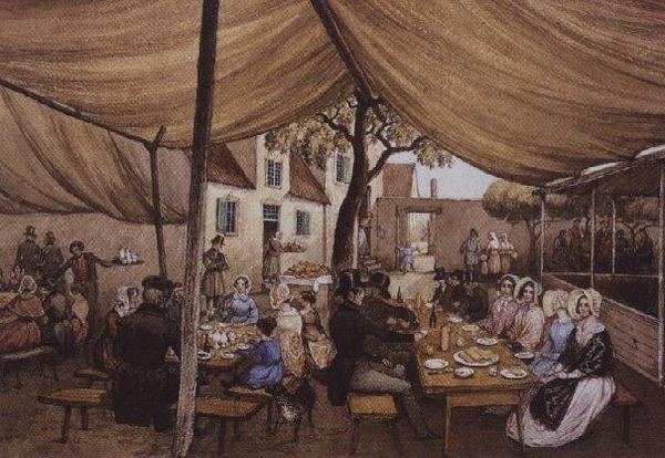 En udendørs cafe i Tyskland, sandsynligvis ved Speyer af Mary Ellen Best