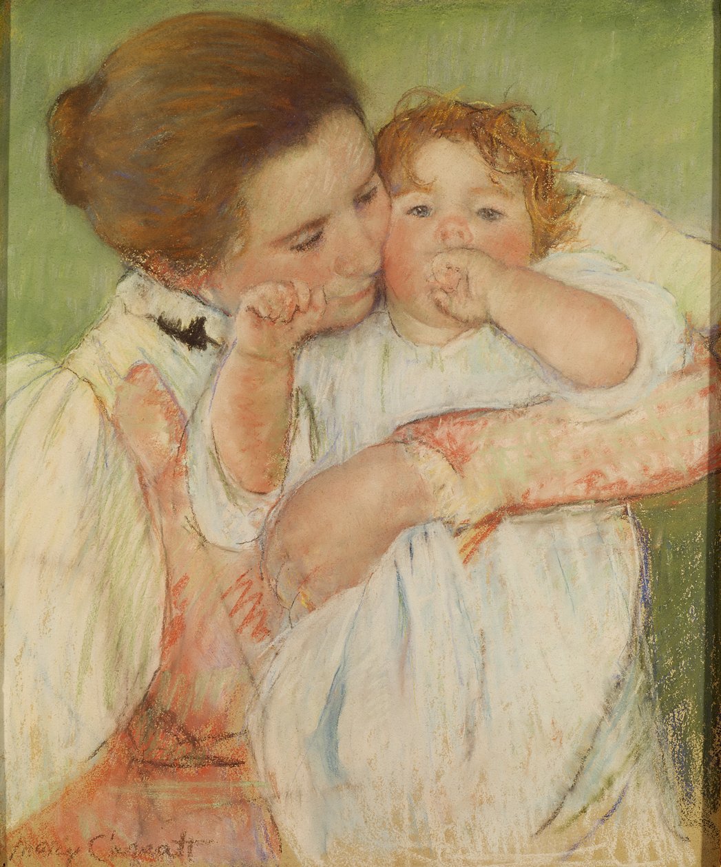 Mor og barn, 1897 (pastel på papir) af Mary Cassatt