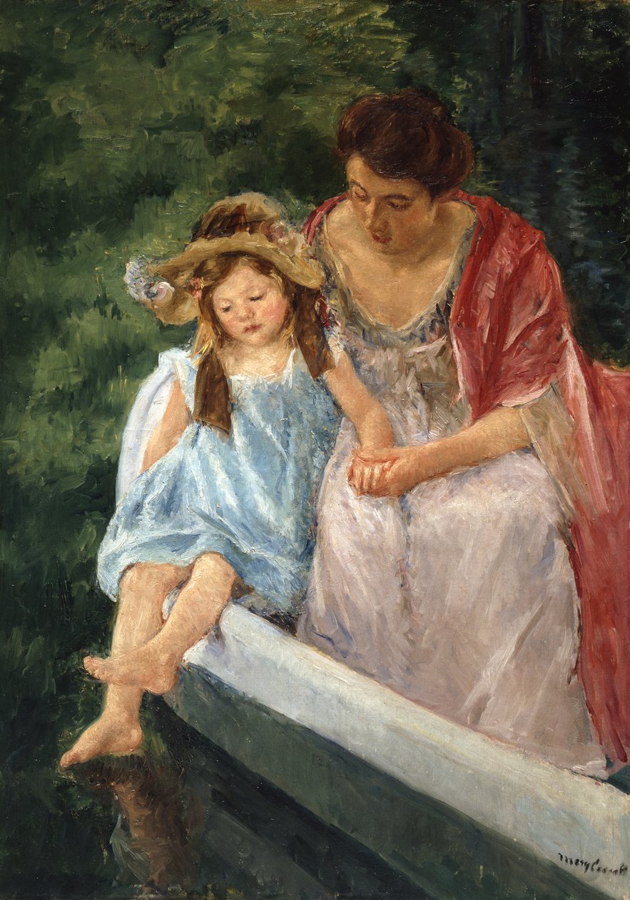 Mor og barn i båd, 1908 af Mary Cassatt