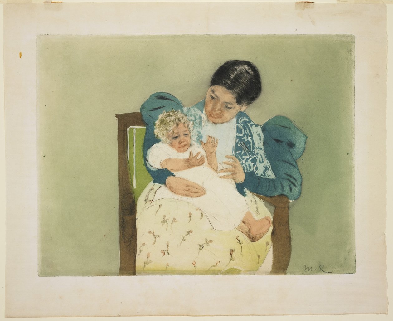 Det barfodede barn, ca. 1896-97 (farve akvatint og tørnål) af Mary Cassatt