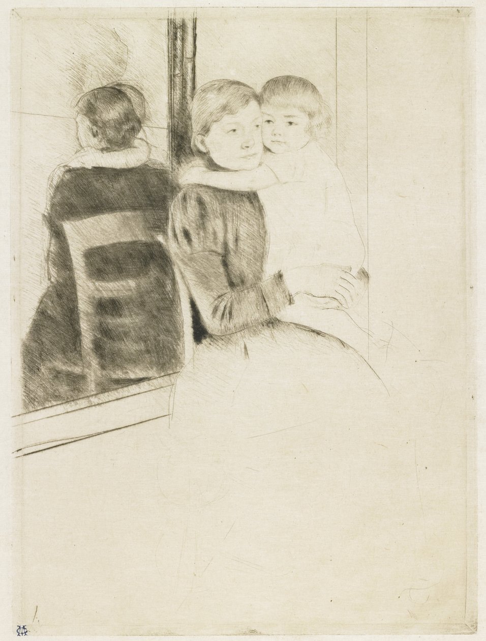 The Mirror, 1891 af Mary Cassatt