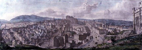 Udsigt fra toppen af Calton Hill af Nelson