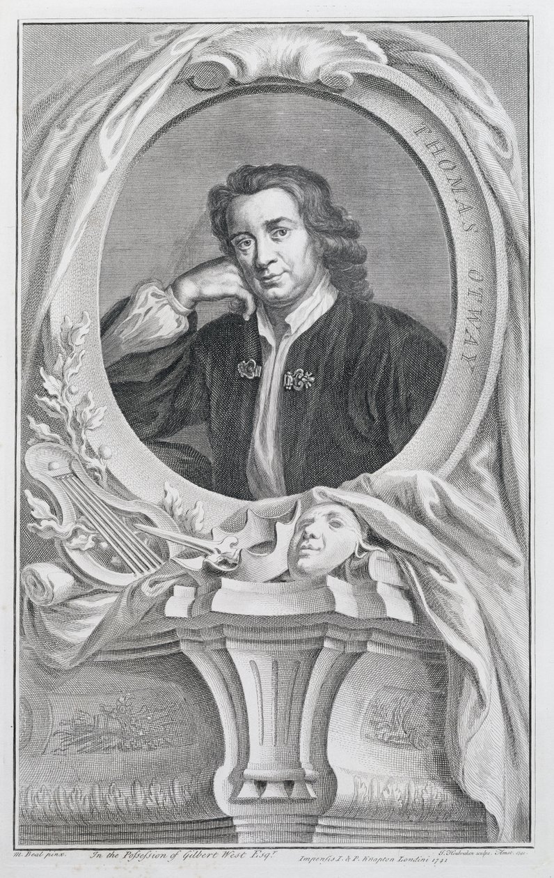 Thomas Otway, graveret af Jacobus Houbraken (1698-1780) Amsterdam, 1741 af Mary Beale