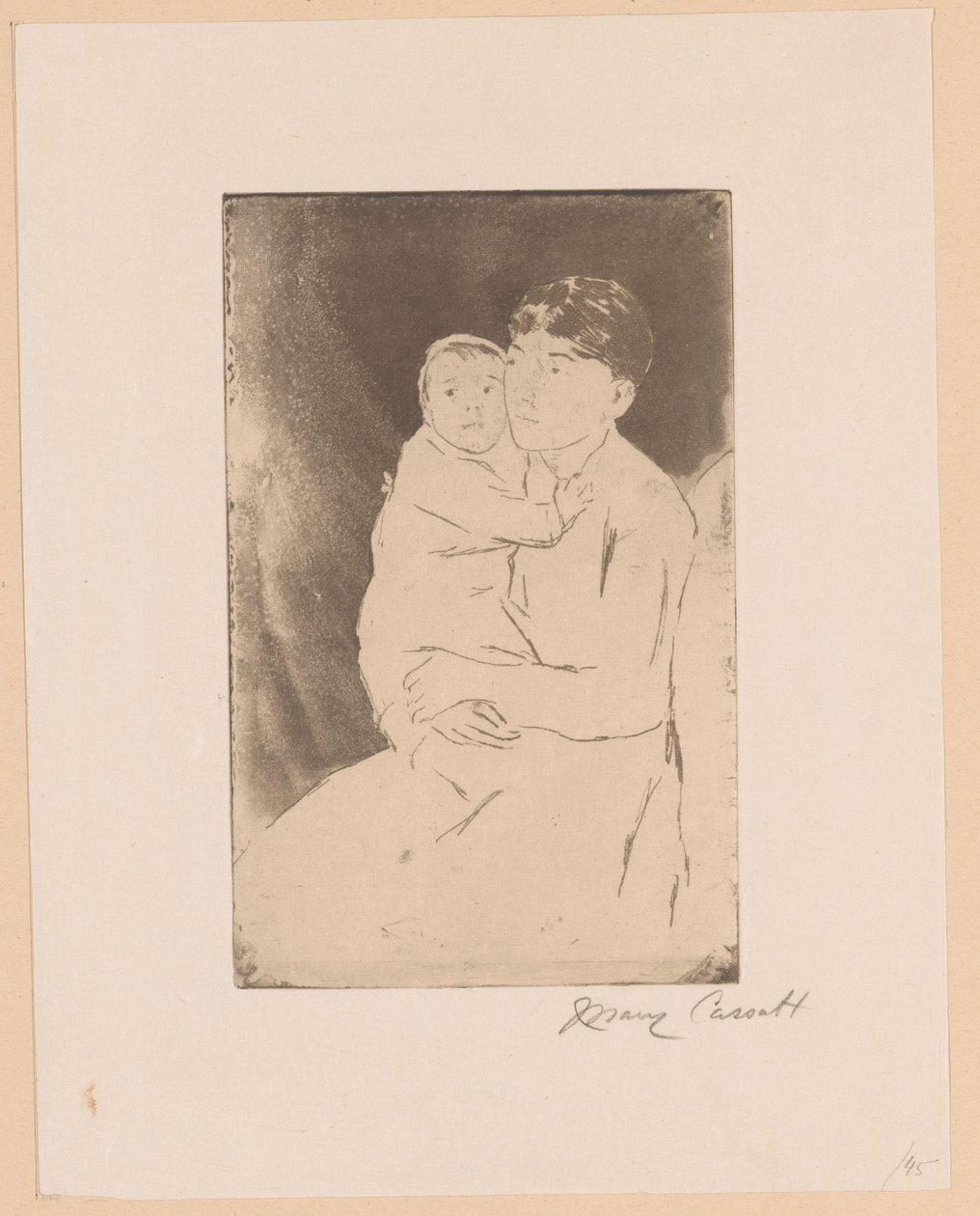 Barnepige og baby Sygeplejerske og baby Bill Mor og barn af Mary Cassatt (signed by artist)