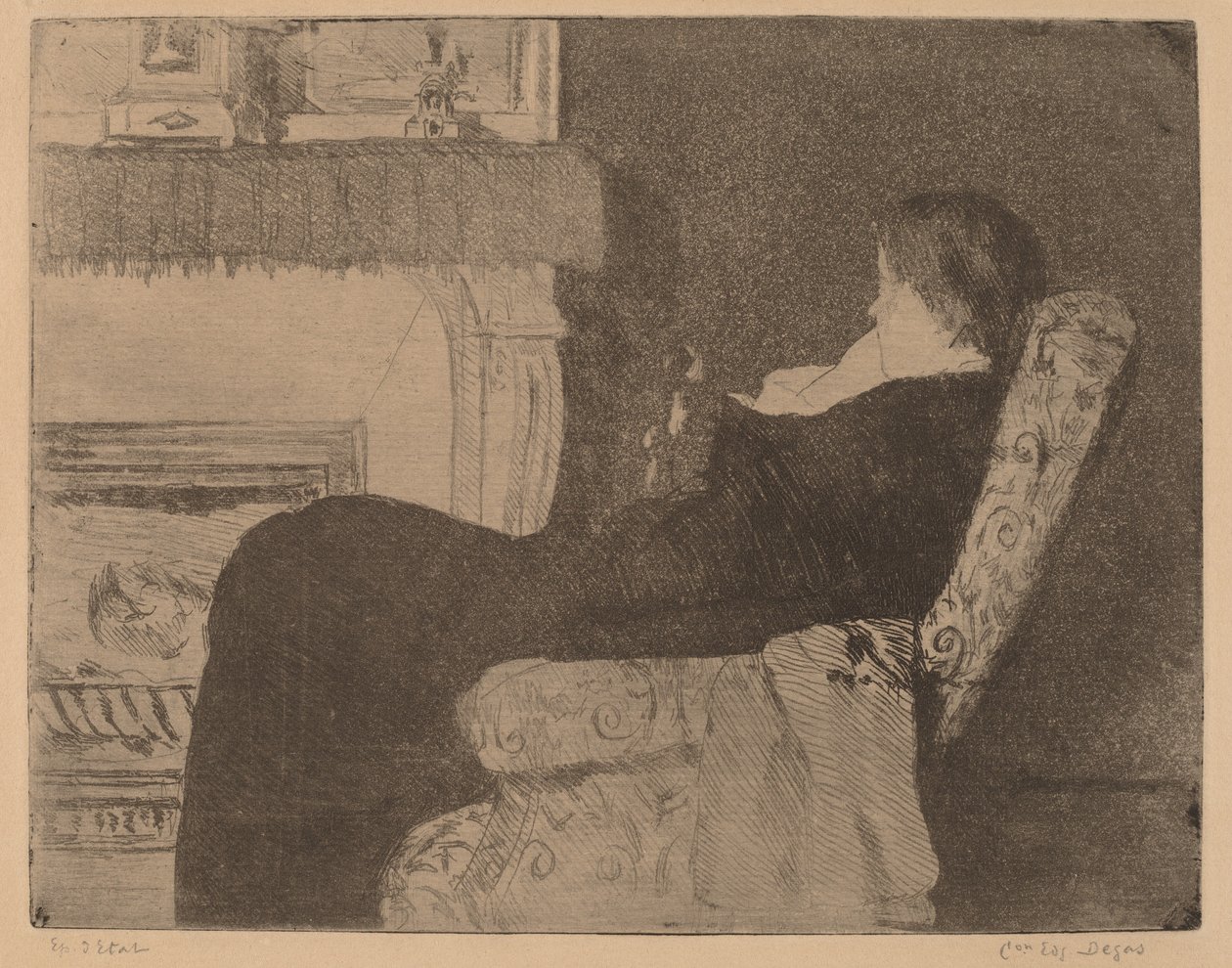 Før pejsen (nr. 1) af Mary Cassatt