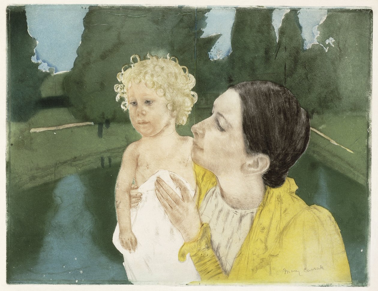 Ved dammen, ca. 1898 af Mary Cassatt