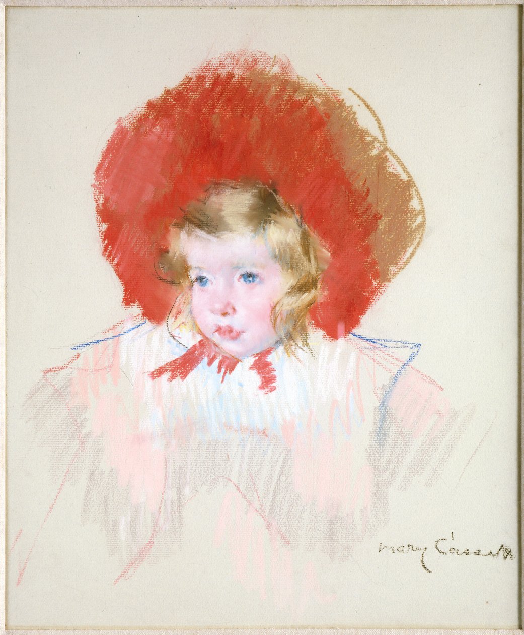 Barn med rød hat af Mary Cassatt