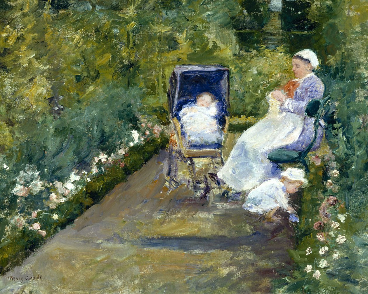 Børn i en have (Barnepigen) af Mary Cassatt