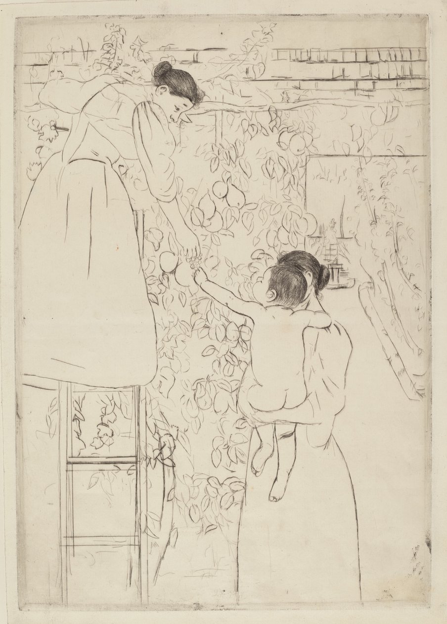 Samler frugt, c. 1893. af Mary Cassatt