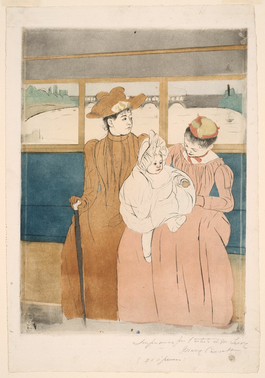 I Omnibussen af Mary Cassatt