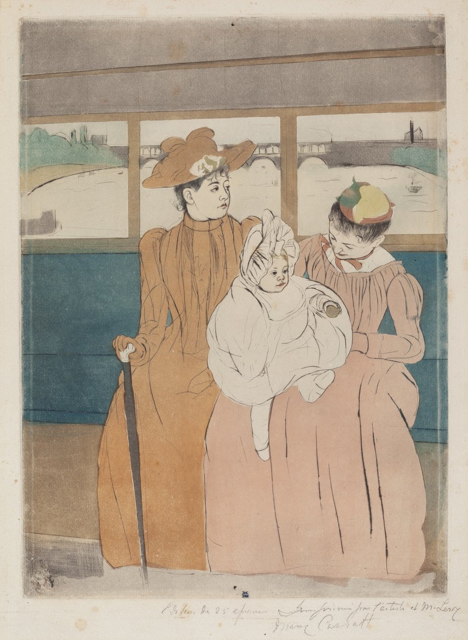 I Omnibussen, 1890-1891. af Mary Cassatt