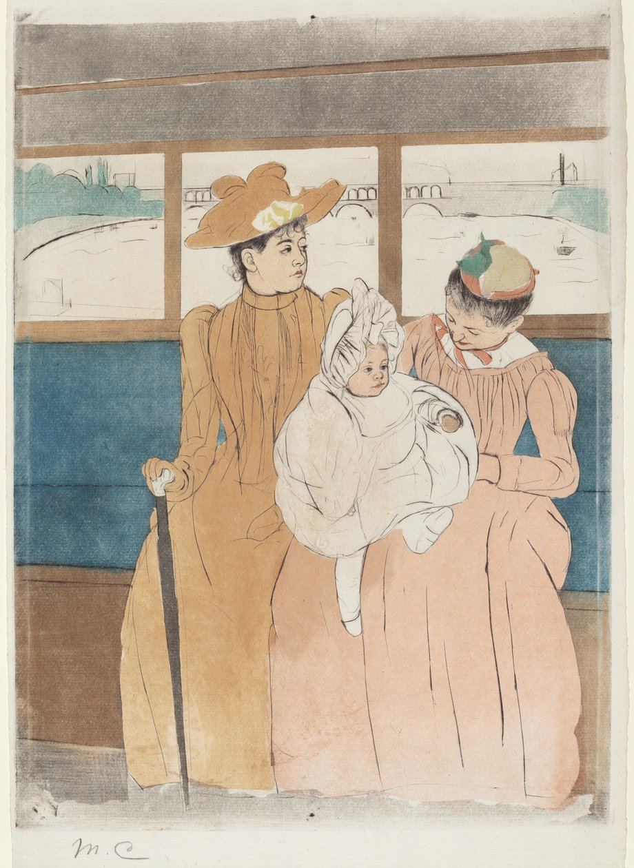 I Omnibussen, 1890-1891. af Mary Cassatt
