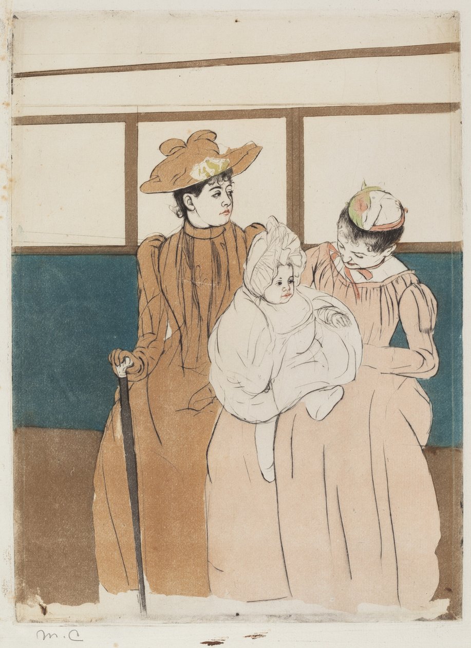 I Omnibussen, 1890-1891. af Mary Cassatt