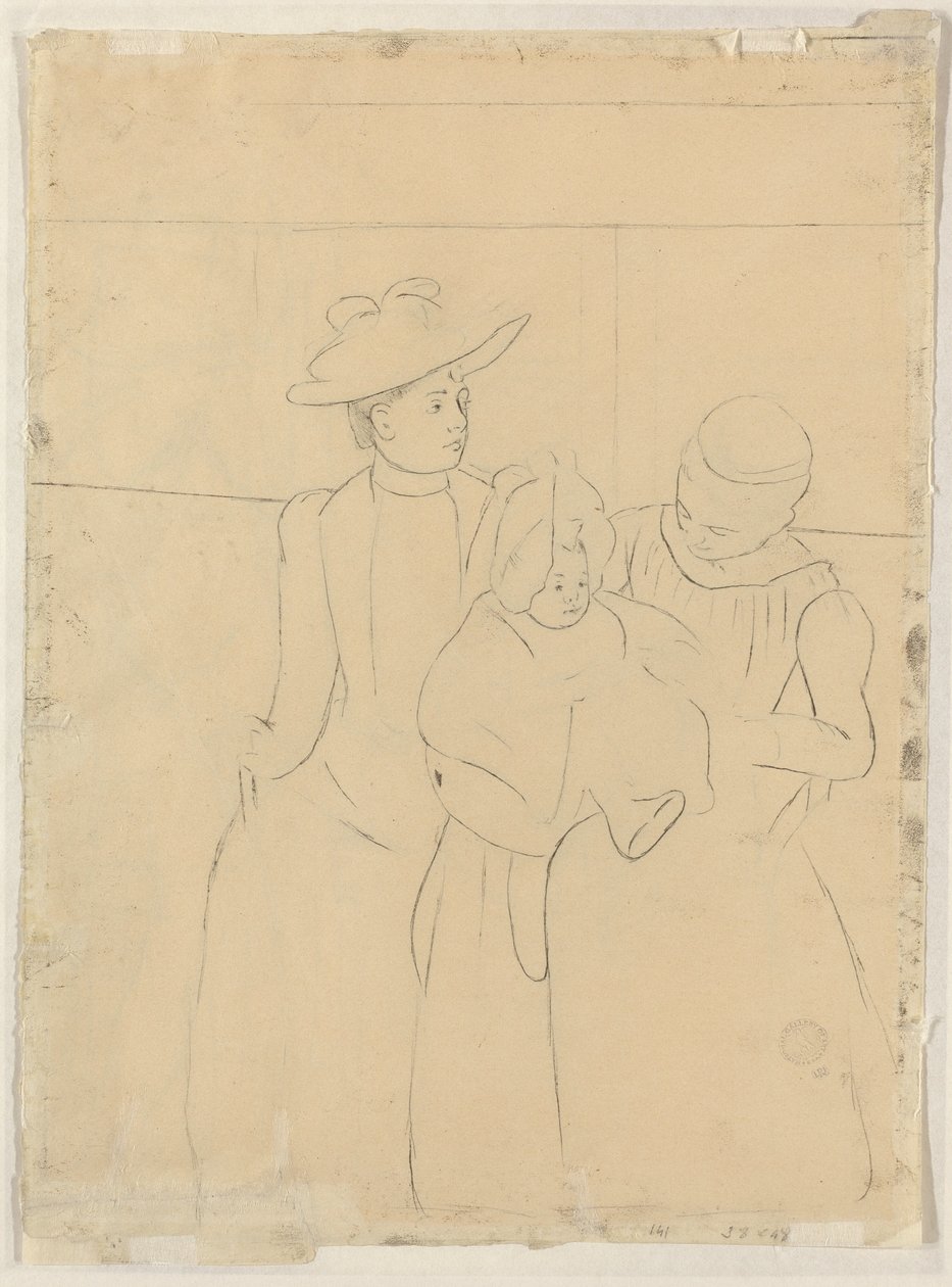 I Omnibus [verso], ca. 1891. af Mary Cassatt