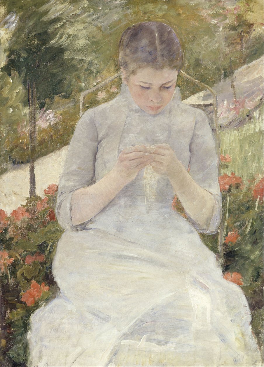 Ung pige i haven af Mary Cassatt