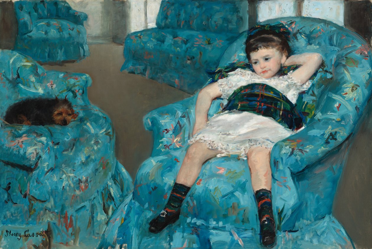 Lille pige i en blå lænestol, 1878. af Mary Cassatt