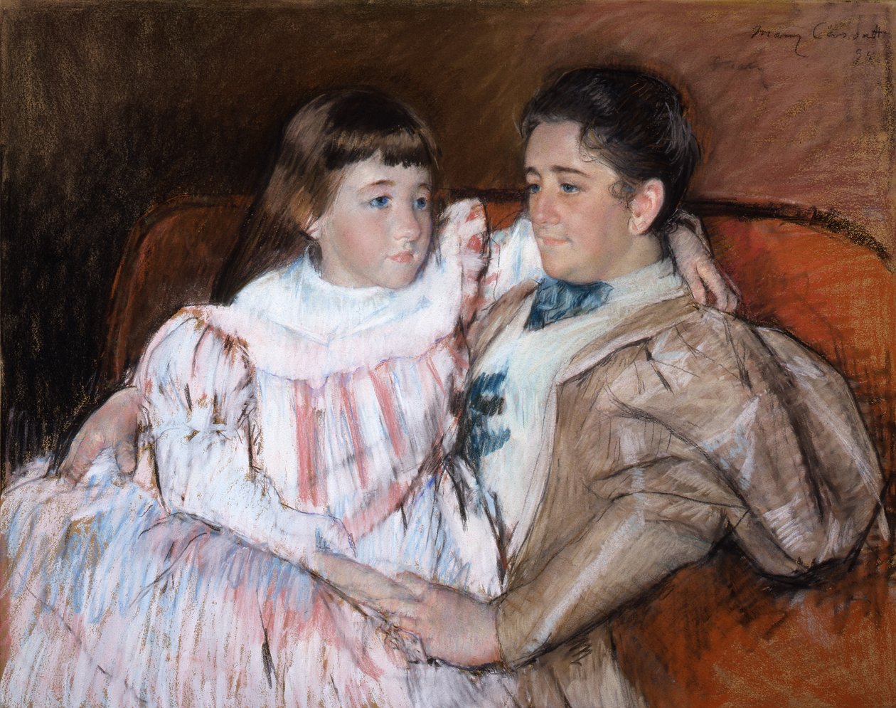 Louisine Havemeyer og hendes datter Electra, 1895 (pastel på papir) af Mary Cassatt