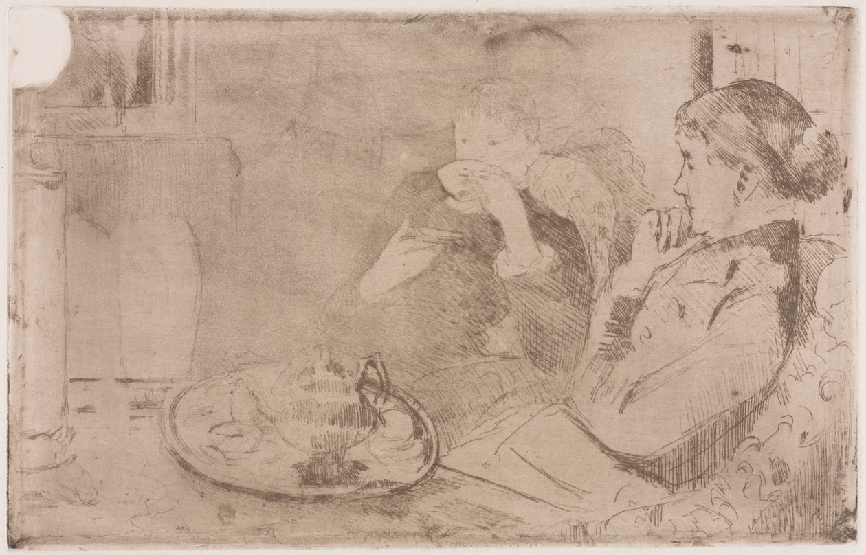 Lydia og hendes mor på Tea, ca. 1880. af Mary Cassatt
