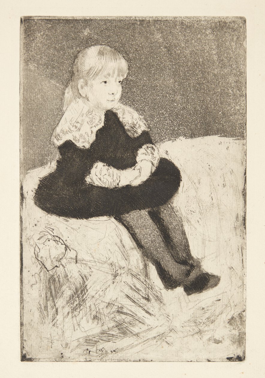 Mademoiselle Luguet siddende på en sofa af Mary Cassatt