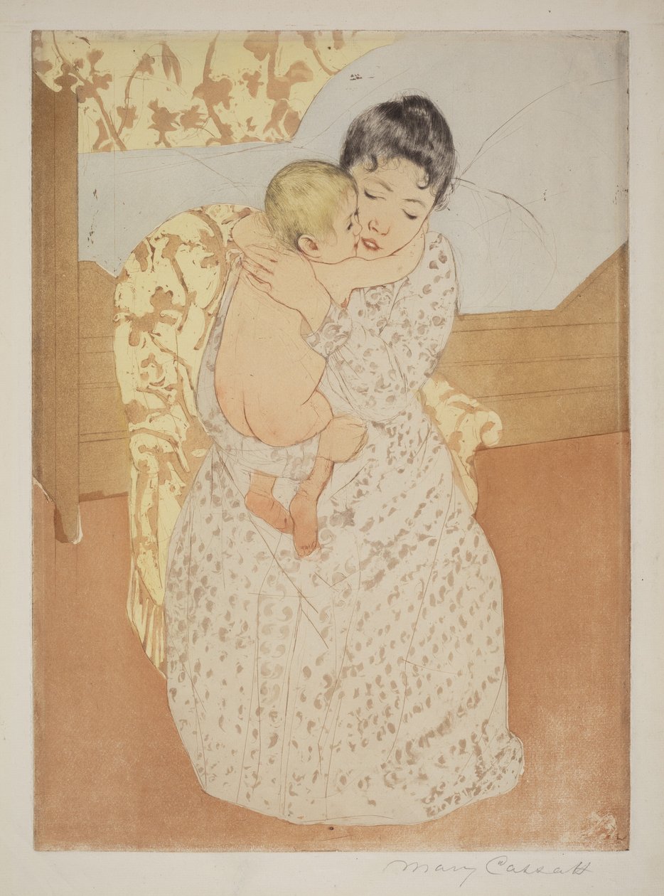 Moderlig kærtegn af Mary Cassatt