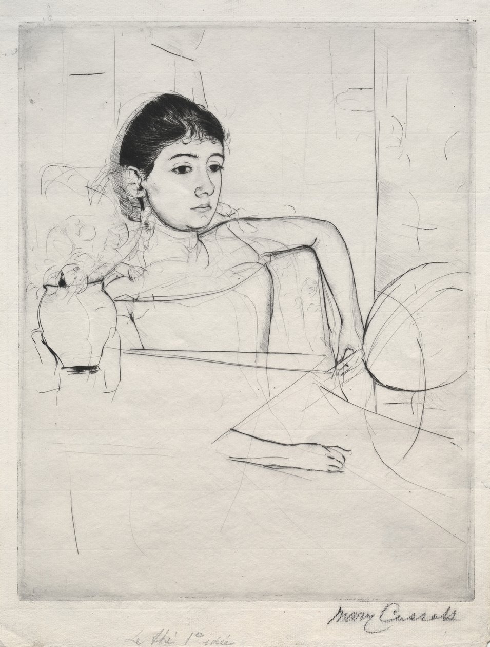Mimi som brunette, 1889. af Mary Cassatt